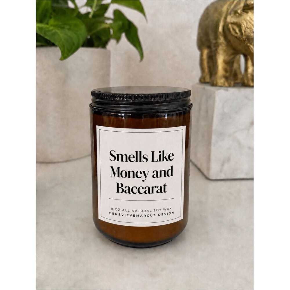 Smells Like Money and Baccarat Luxury Soy Candle 9 oz